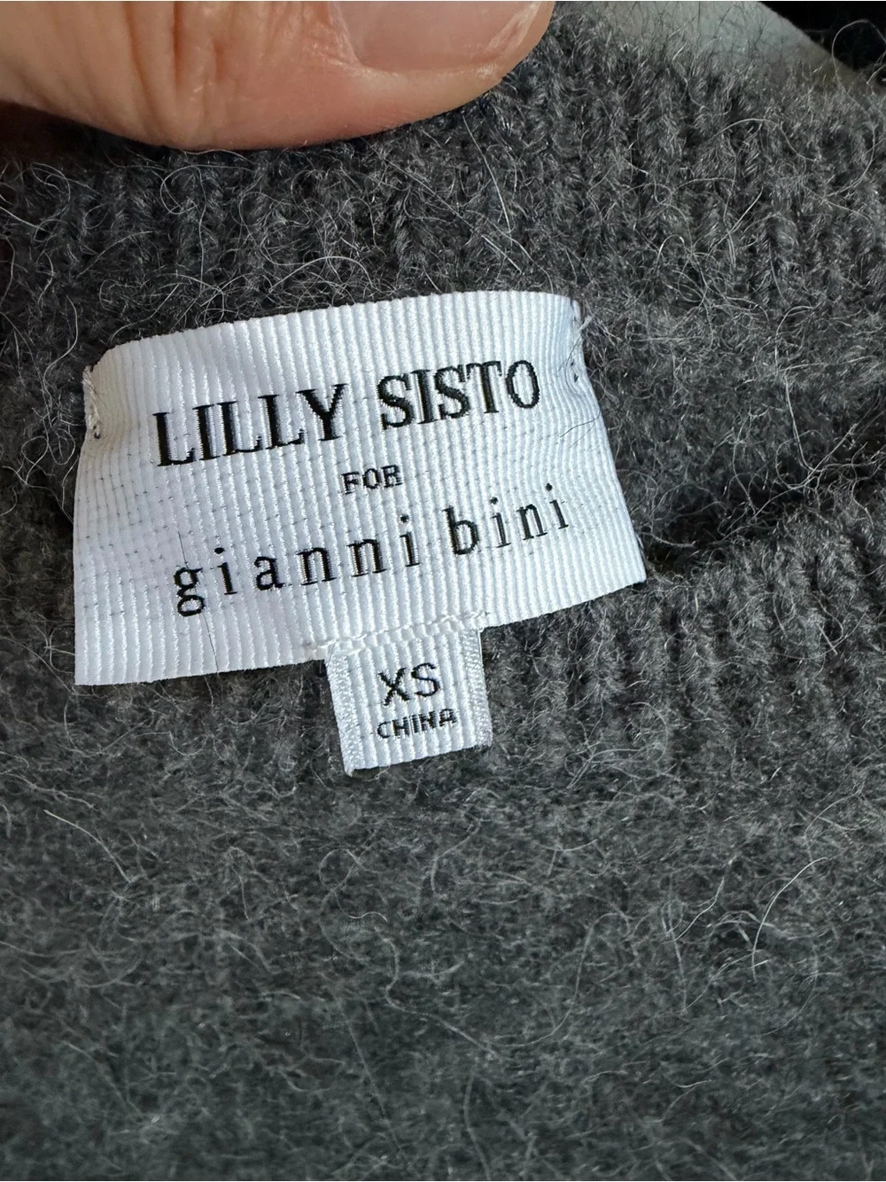 Gianni Bini Alpaca Short-Sleeve Crewneck Sweater in Charcoal - Picture 7 of 8